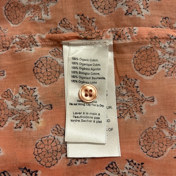 Emerson Fry India Collection Ryan Shirt Block Print Embroidered Flowers Size XS - Picture 11 of 11